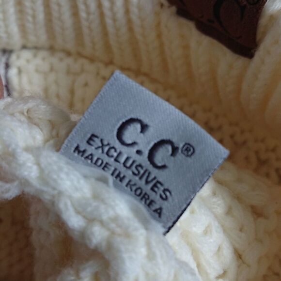 C.C exclusive Knit Cream color Beanie - A - Picture 5 of 11